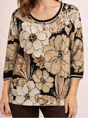 Alfred Dunner Women’s Plus Size Floral Sweater - Size 2X